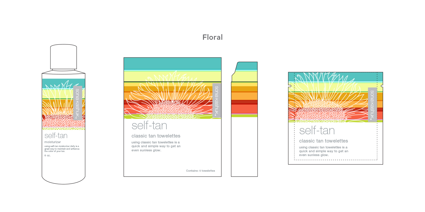 Sonia Kashuk Self Tan Floral Packaging